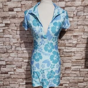 OMIGHTY Brand New Floral Blue and Green Dress